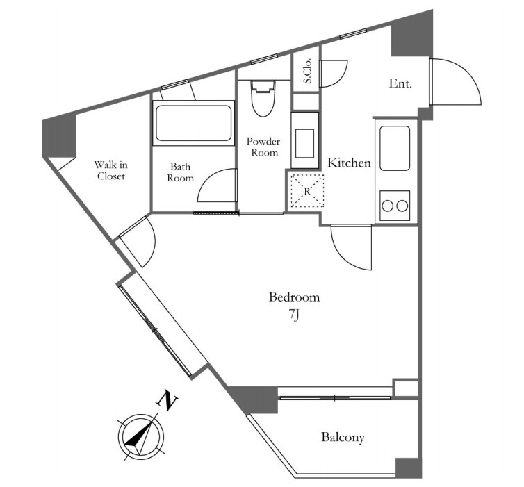KDXレジデンス麻布仙台坂　203号室　間取り