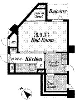 KDXレジデンス麻布仙台坂　502号室　間取り
