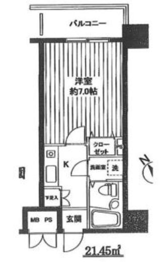 グランパレス南麻布仙台坂　803号室　間取り
