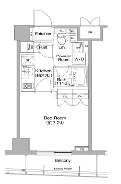 パークフロント淡路町　904号室　間取り