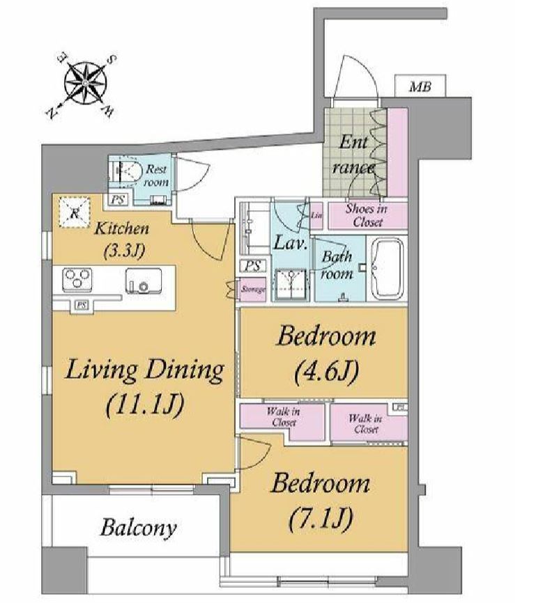 プライムスタイル東日本橋　4F号室　間取り
