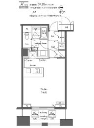 グラディート汐留ロッソ　606号室　間取り