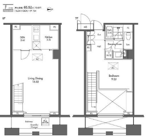 グラディート汐留ロッソ　705号室　間取り