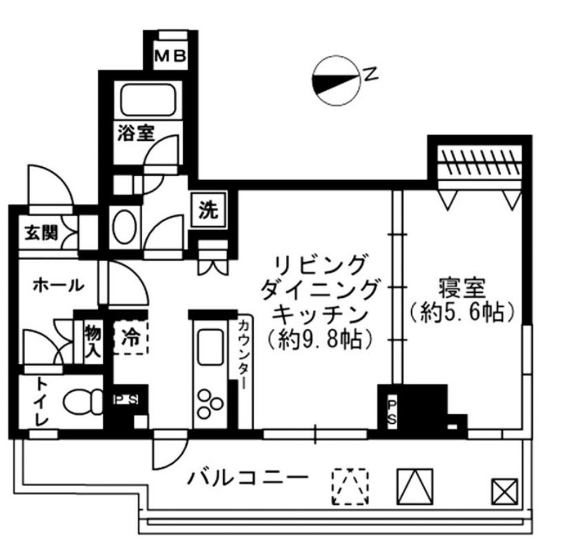 レジディア四谷三丁目　1006号室　間取り