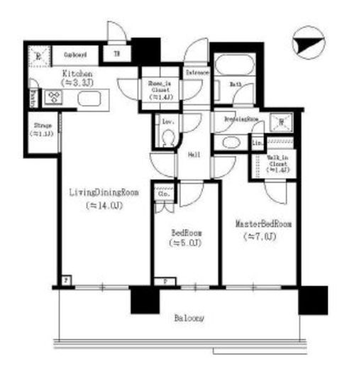 パークシティ中央湊ザタワー　1100号室　間取り