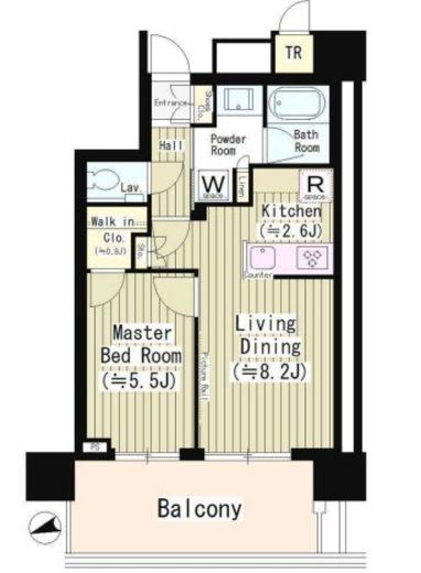 パークシティ中央湊ザタワー　1403号室　間取り