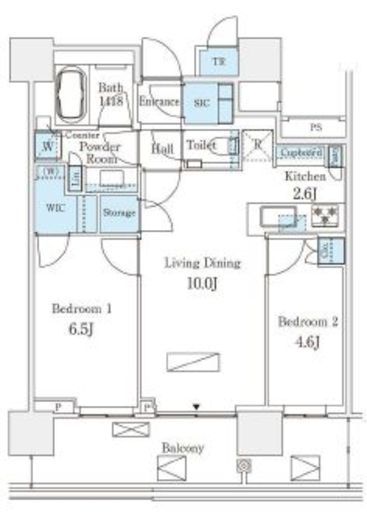 パークシティ中央湊ザタワー　3206号室　間取り