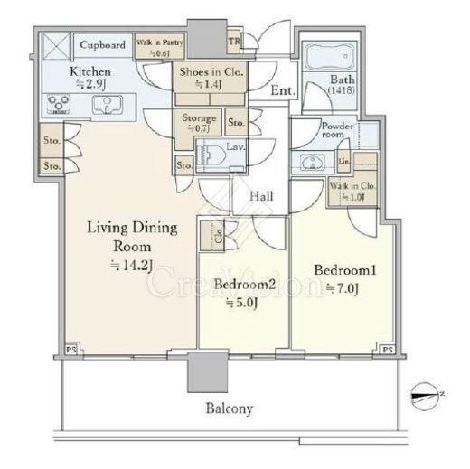 パークシティ中央湊ザタワー　1200号室　間取り