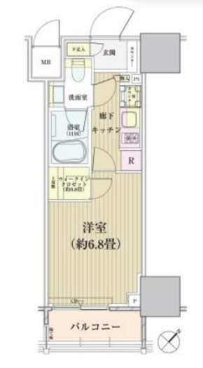 パークリュクス白金高輪　1004号室　間取り