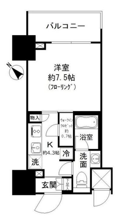 パークリュクス白金高輪　207号室　間取り