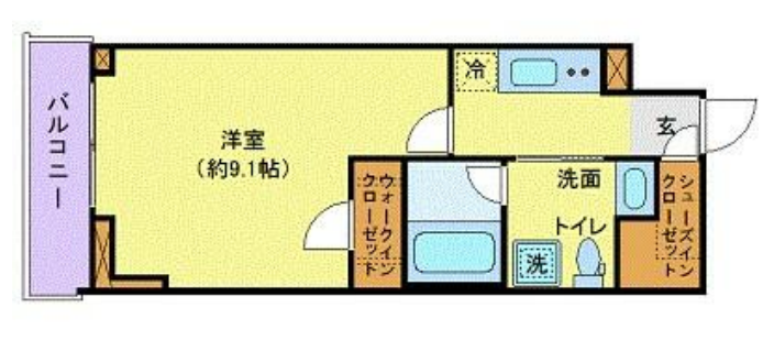 グランドコンシェルジュ六本木　1404号室　間取り