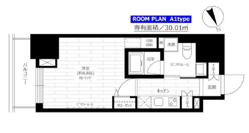 グランドコンシェルジュ六本木　1005号室　間取り