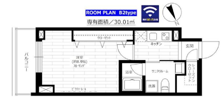 グランドコンシェルジュ六本木　406号室　間取り