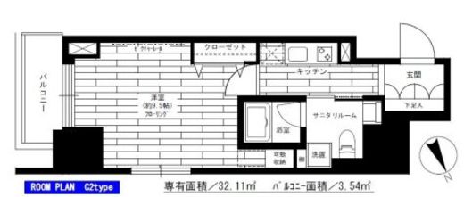 グランドコンシェルジュ六本木　1608号室　間取り