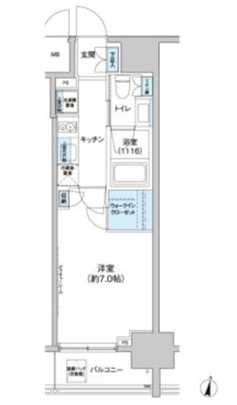 パークキューブ西新宿　803号室　間取り