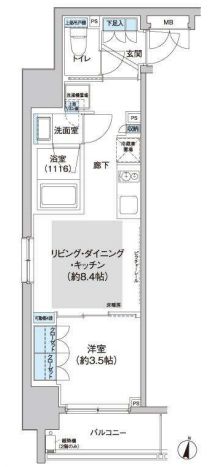 パークキューブ西新宿　305号室　間取り
