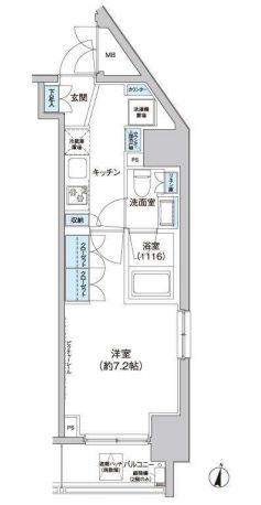 パークキューブ西新宿　501号室　間取り