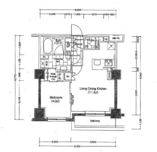 ザ・パークハビオ新宿　129号室　間取り