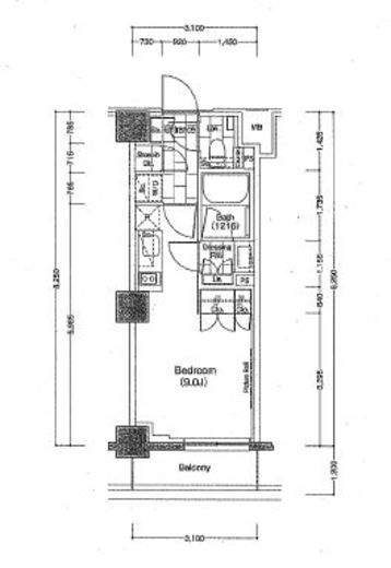 ザ・パークハビオ新宿　220号室　間取り