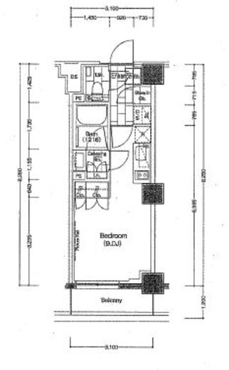 ザ・パークハビオ新宿　319号室　間取り