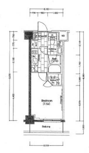 ザ・パークハビオ新宿　612号室　間取り
