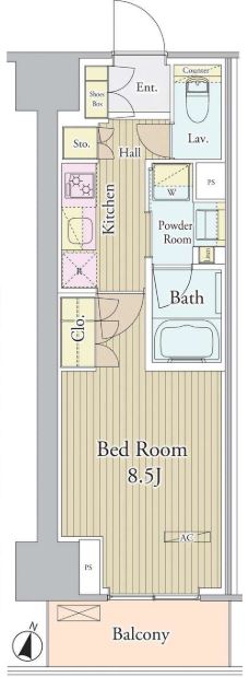 ヴェルデュール高田馬場　1005号室　間取り