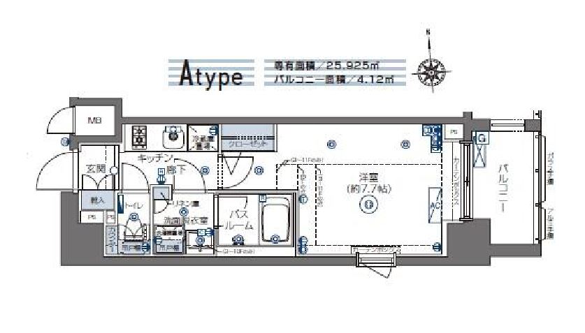 ズーム四谷左門町　1202号室　間取り