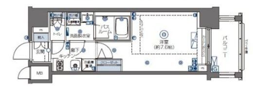 ZOOM四谷左門町　1002号室　間取り