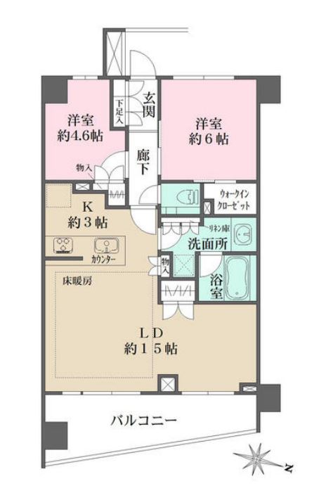パークナード目黒カレン　413号室　間取り