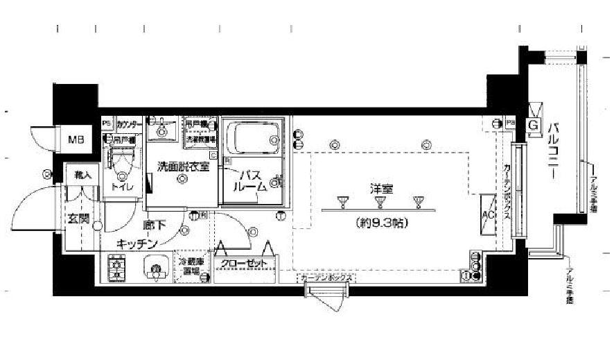ズーム目黒不動前　401号室　間取り