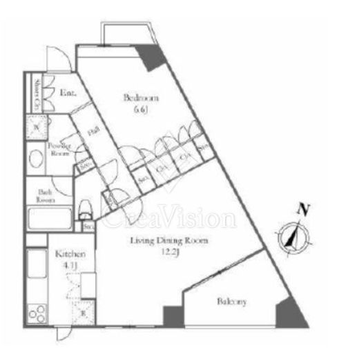 パークノヴァ乃木坂　2F2号室　間取り