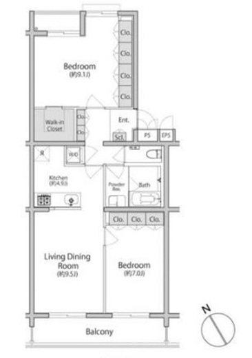 六本木ブレス　303号室　間取り