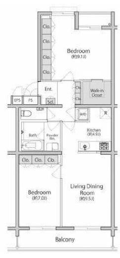 六本木ブレス　3F1号室　間取り