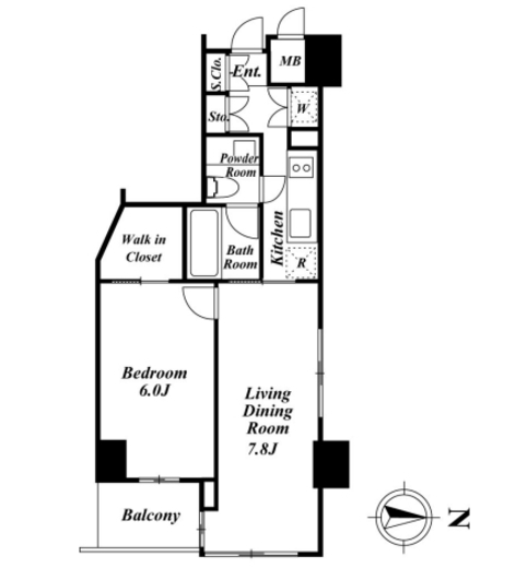 KDXレジデンス品川シーサイド　216号室　間取り