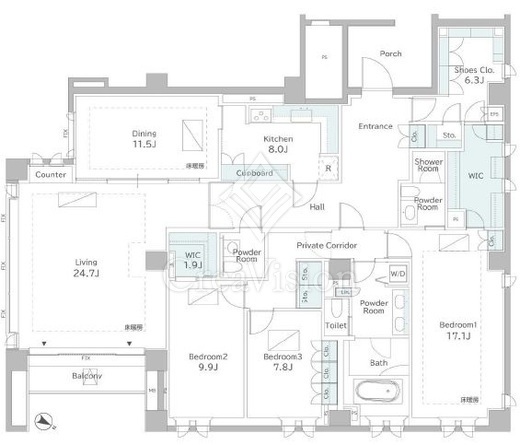 グランツオーベル南平台　401号室　間取り