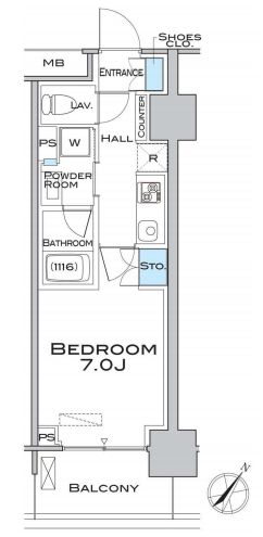 MFPRコート武蔵小山　404号室　間取り