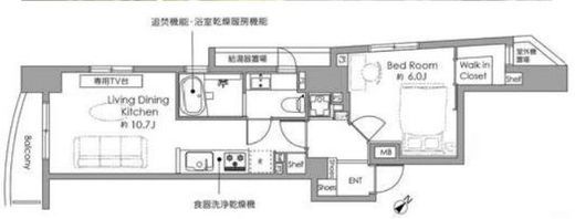 ジェイパーク渋谷イーストスクエア　601号室　間取り