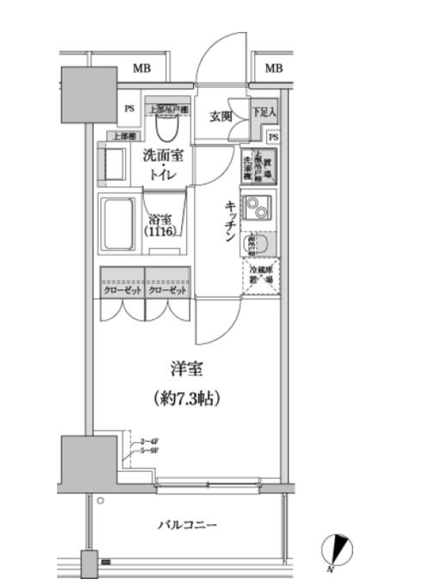パークハビオ渋谷本町レジデンス　606号室　間取り