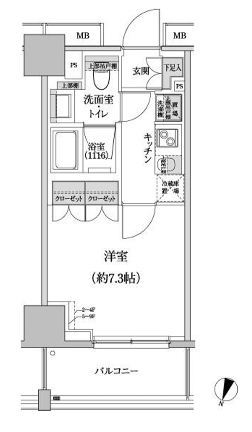 パークハビオ渋谷本町レジデンス　706号室　間取り