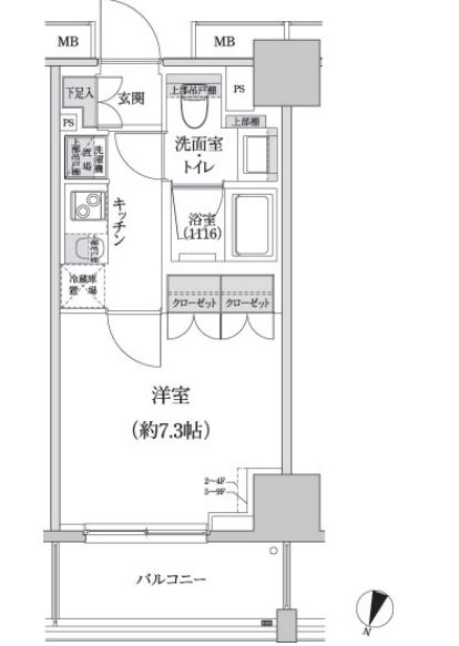 パークハビオ渋谷本町レジデンス　807号室　間取り