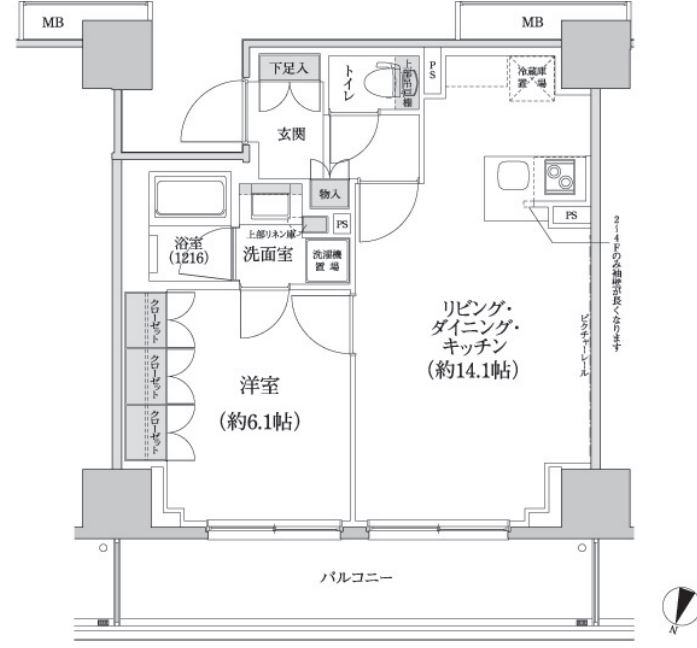 パークハビオ渋谷本町レジデンス　411号室　間取り