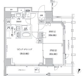 パークハビオ渋谷本町レジデンス　1101号室　間取り