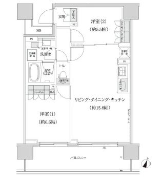 パークハビオ渋谷本町レジデンス　220号室　間取り