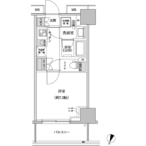 パークハビオ渋谷本町レジデンス　509号室　間取り