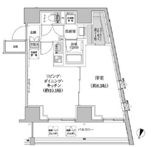パークハビオ渋谷本町レジデンス　514号室　間取り