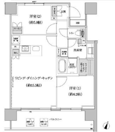 パークハビオ渋谷本町レジデンス　521号室　間取り