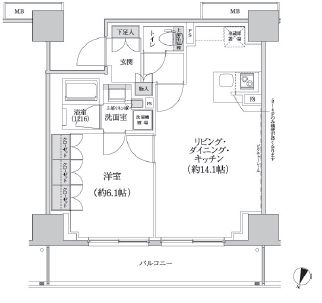 パークハビオ渋谷本町レジデンス　712号室　間取り