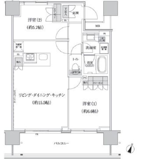 パークハビオ渋谷本町レジデンス　717号室　間取り