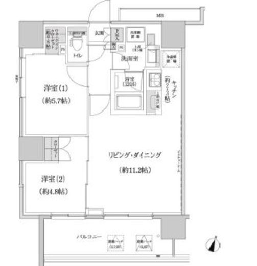 パークハビオ渋谷本町レジデンス　922号室　間取り