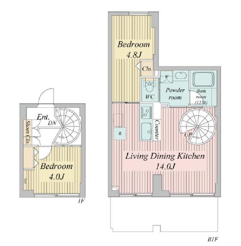 プライムアーバン目黒三田　106号室　間取り